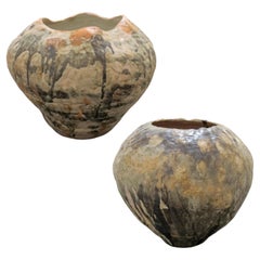 Organic Glazed Ceramic Vases, West Germany, 1970s