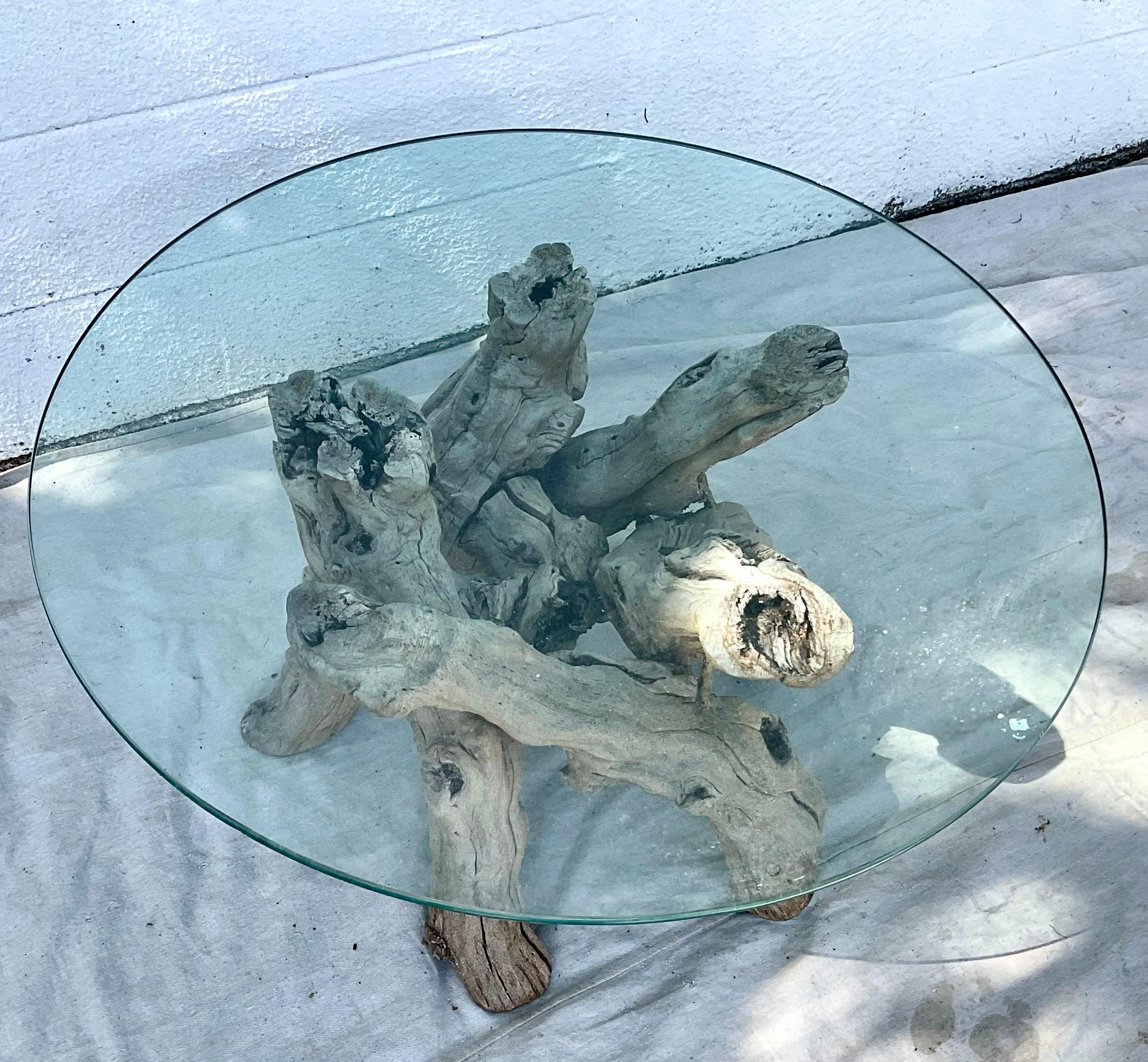 driftwood coffee table round