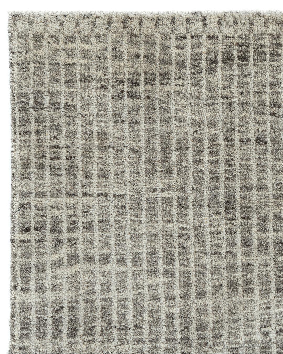 Indiano Tappeto organico grigio notte contemporary  9' x 12' in vendita