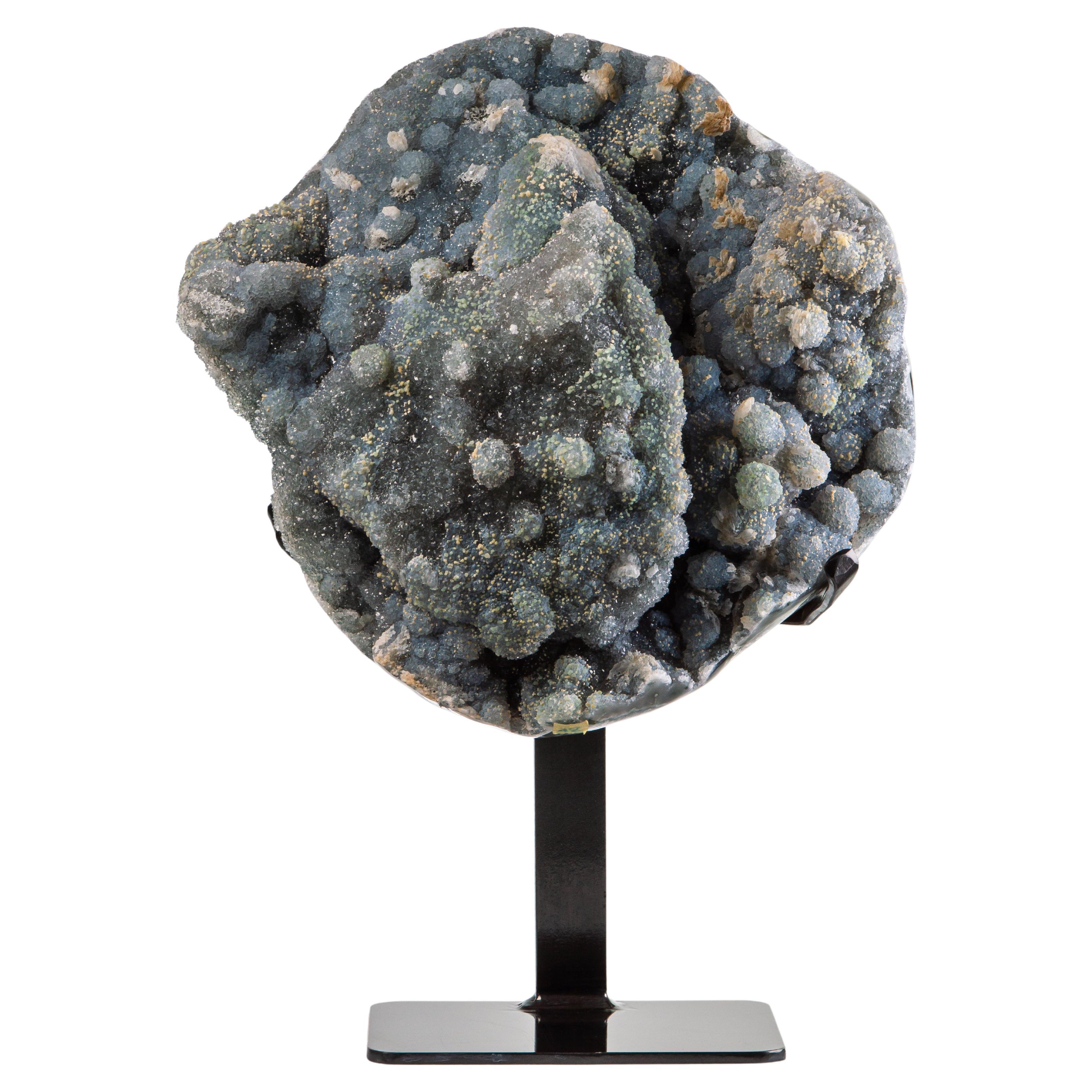 Organic Green Blue White Quartz Sculpture Decorative object table Top