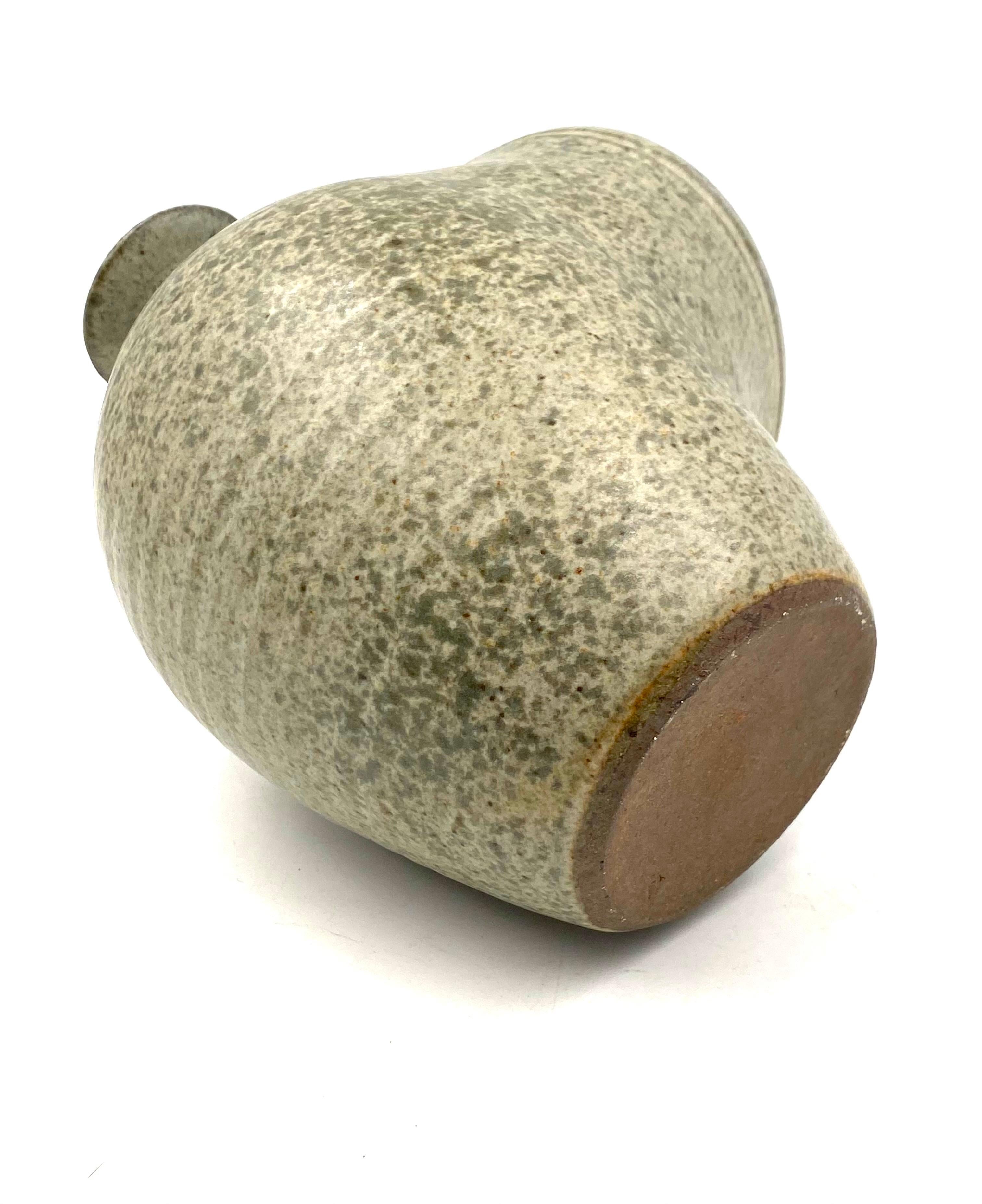 Organic Green Ceramic Vase, France 1960s For Sale 12
