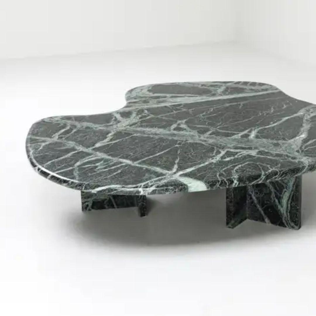 Marble ORGANIC GREEN MARBLE COFFEE TABLES - Set of two For Sale