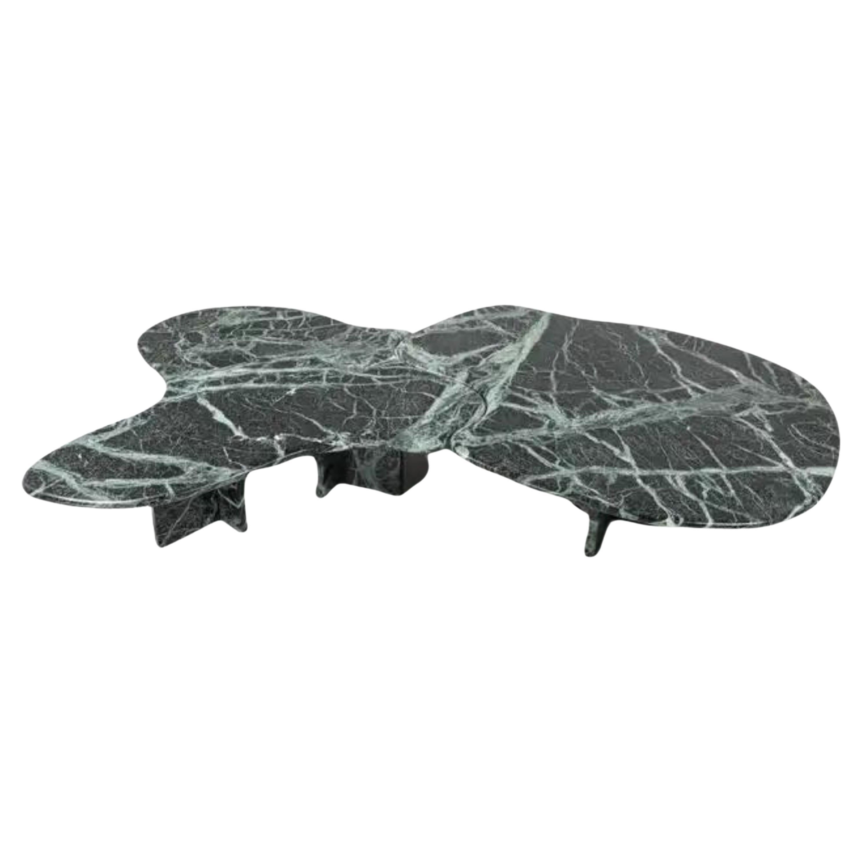 ORGANIC GREEN MARBLE COFFEE TABLES - Set of two For Sale