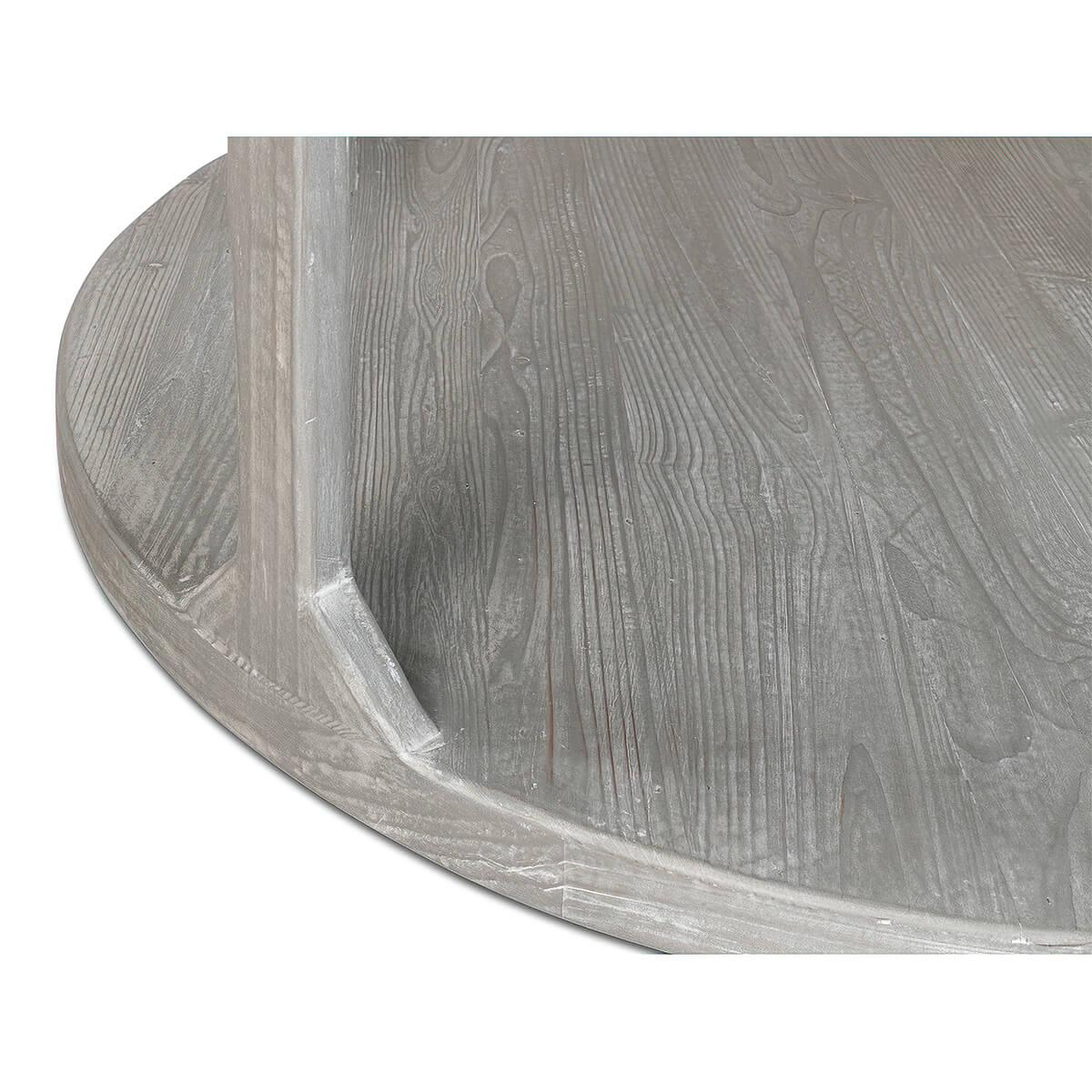 Wood Organic Grey Round Coffee Table For Sale