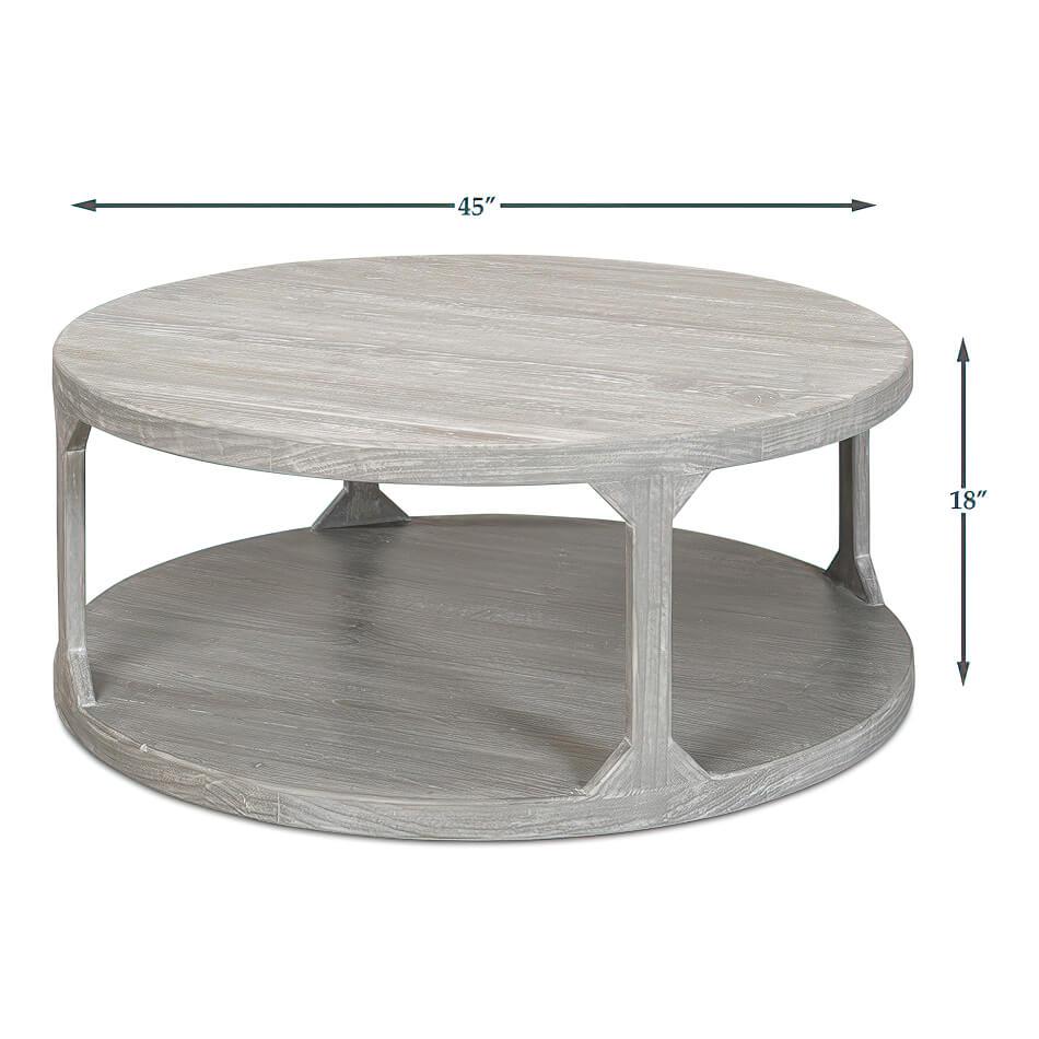 Organic Grey Round Coffee Table For Sale 2