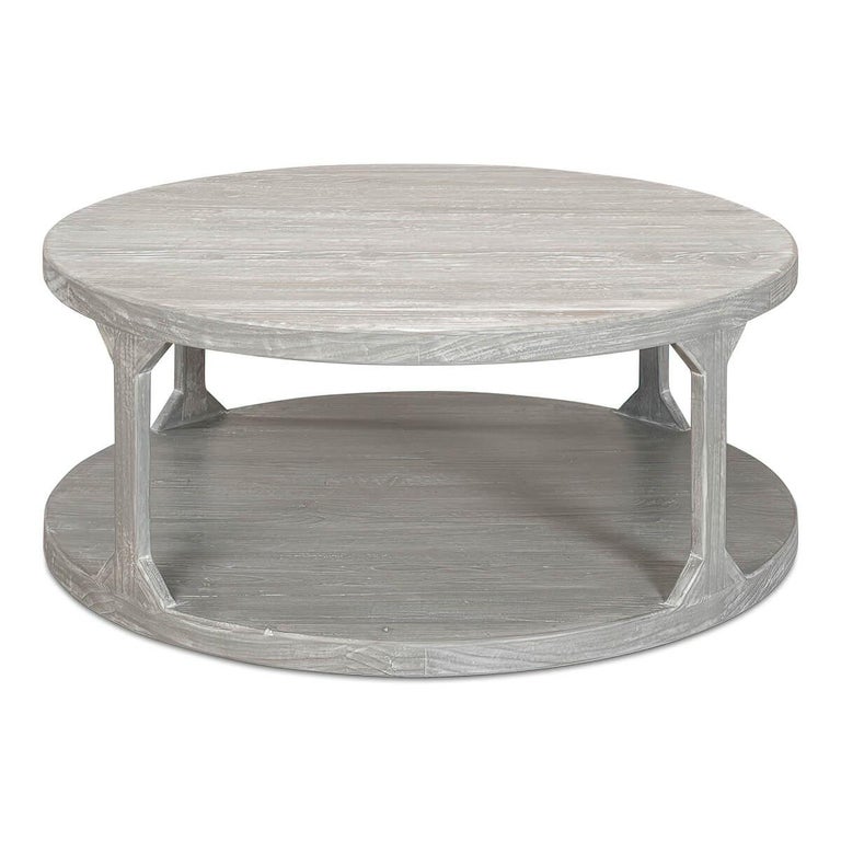 Organic Grey Round Coffee Table For Sale at 1stDibs