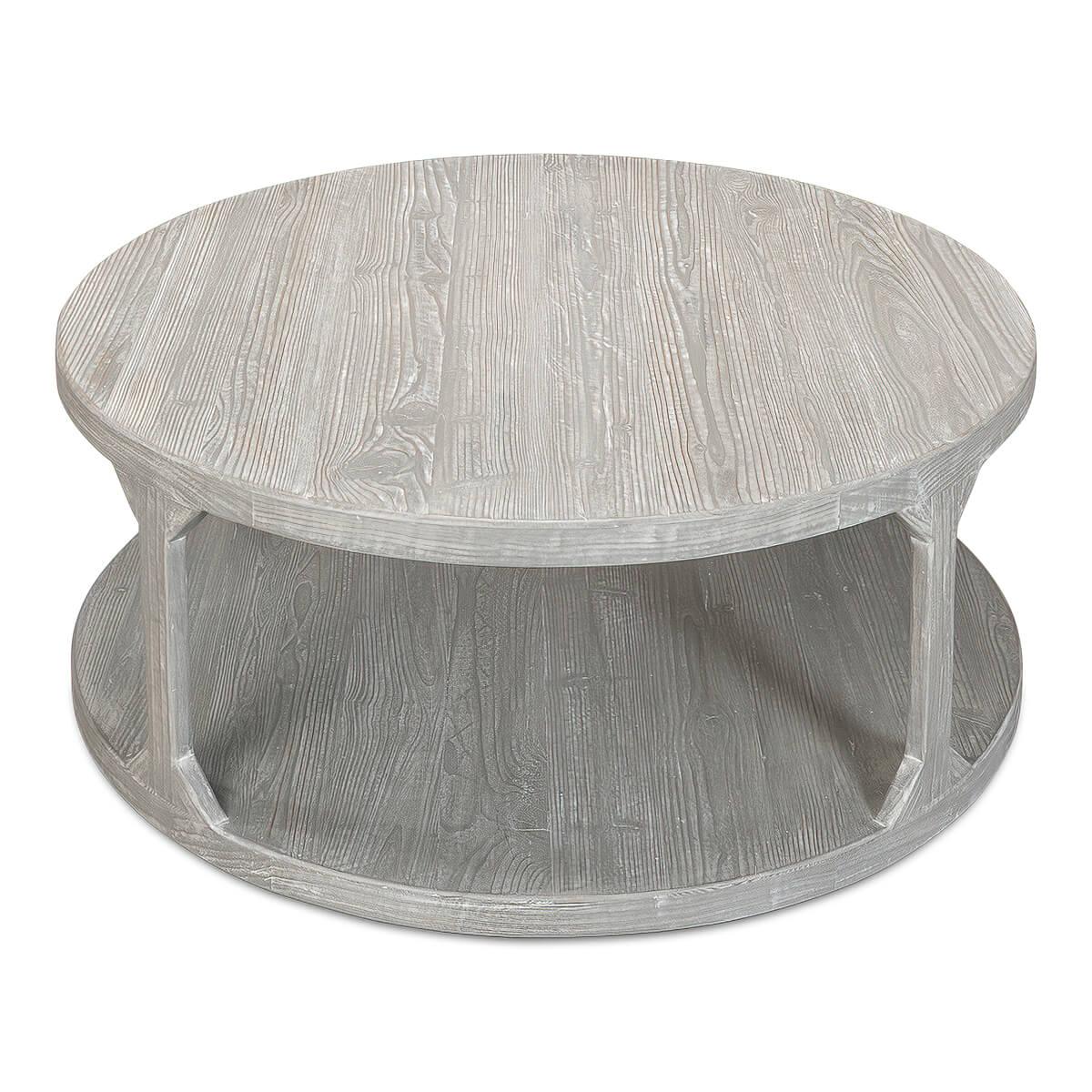 Asiatique Table basse ronde grise organique en vente