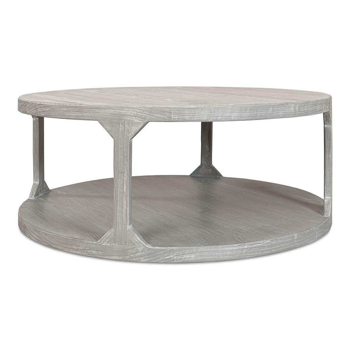 Organic Grey Round Coffee Table In New Condition For Sale In Westwood, NJ