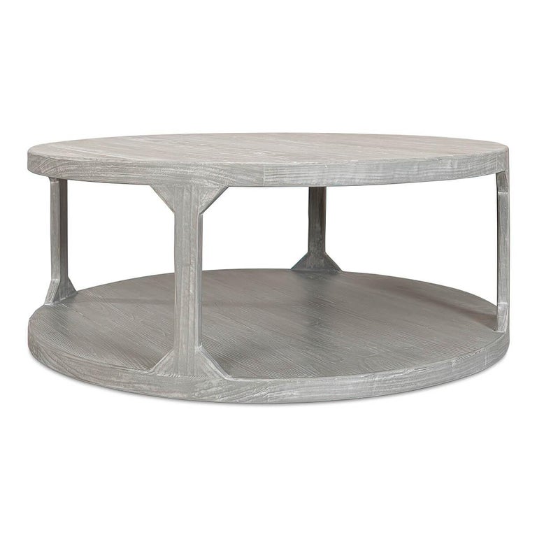 Organic Grey Round Coffee Table For Sale at 1stDibs