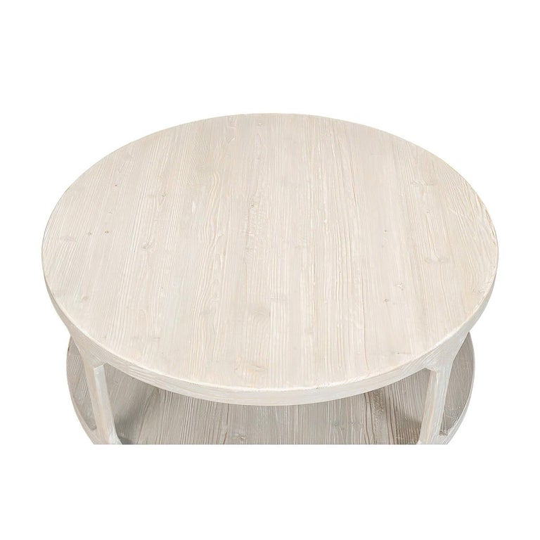 Organic Grey Wash Round Coffee Table For Sale at 1stDibs gray wash