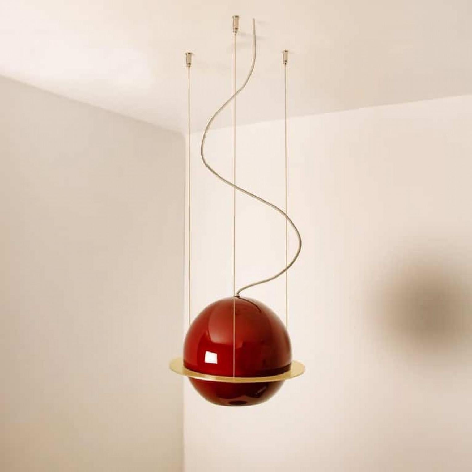 Organic Hand Blown 1 Glass Boules Eye Light Fixture, Made to Order For Sale 2