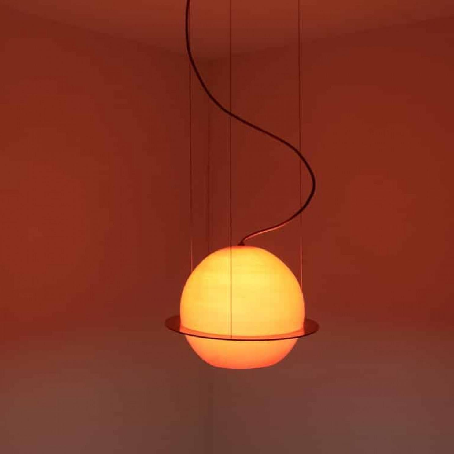 Organic Hand Blown 1 Glass Boules Eye Light Fixture, Made to Order For Sale 3