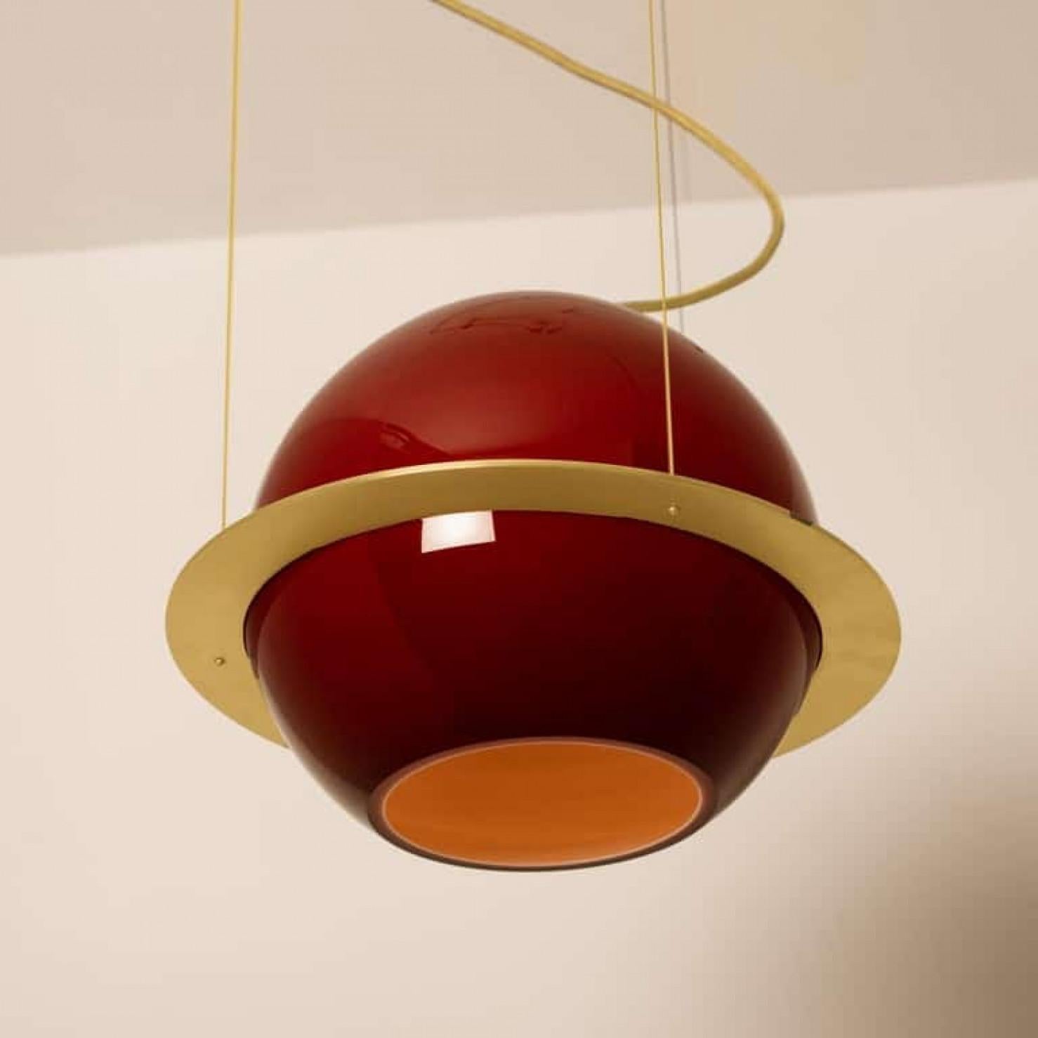 Modern Organic Hand Blown 1 Glass Boules Eye Light Fixture, Made to Order For Sale