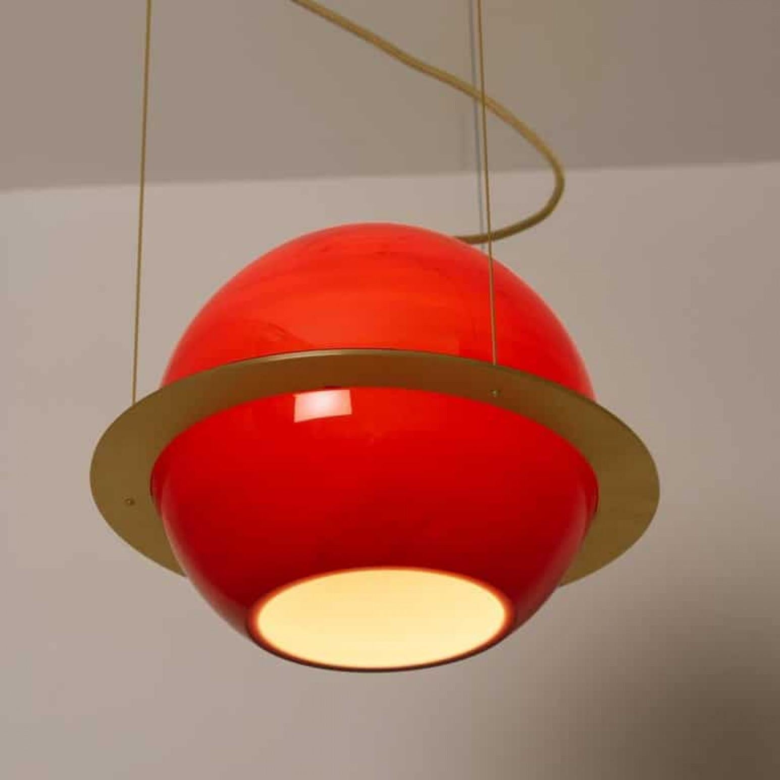 Organic Hand Blown 3-Glass Boules Eye Light Fixture For Sale 3