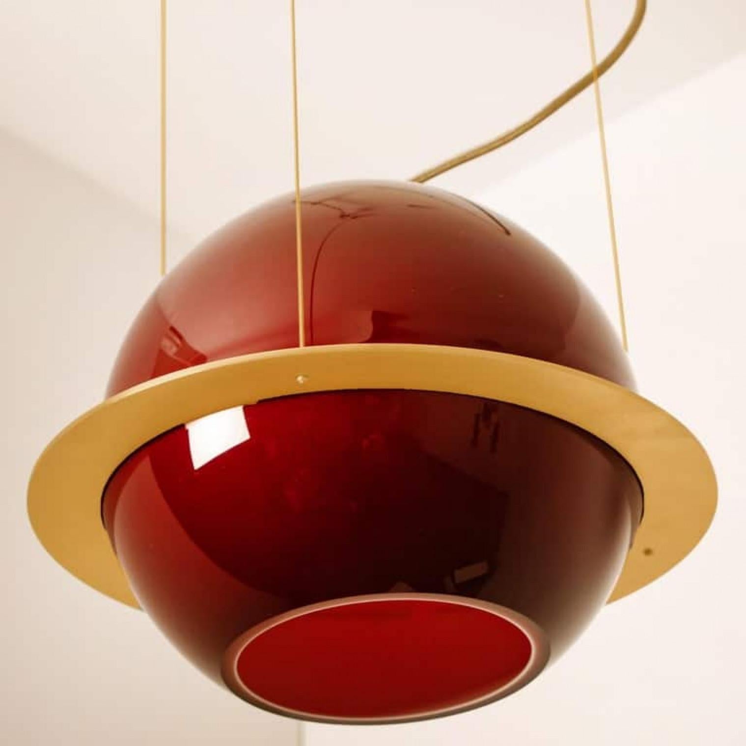 Organic Hand Blown 3-Glass Boules Eye Light Fixture For Sale 4