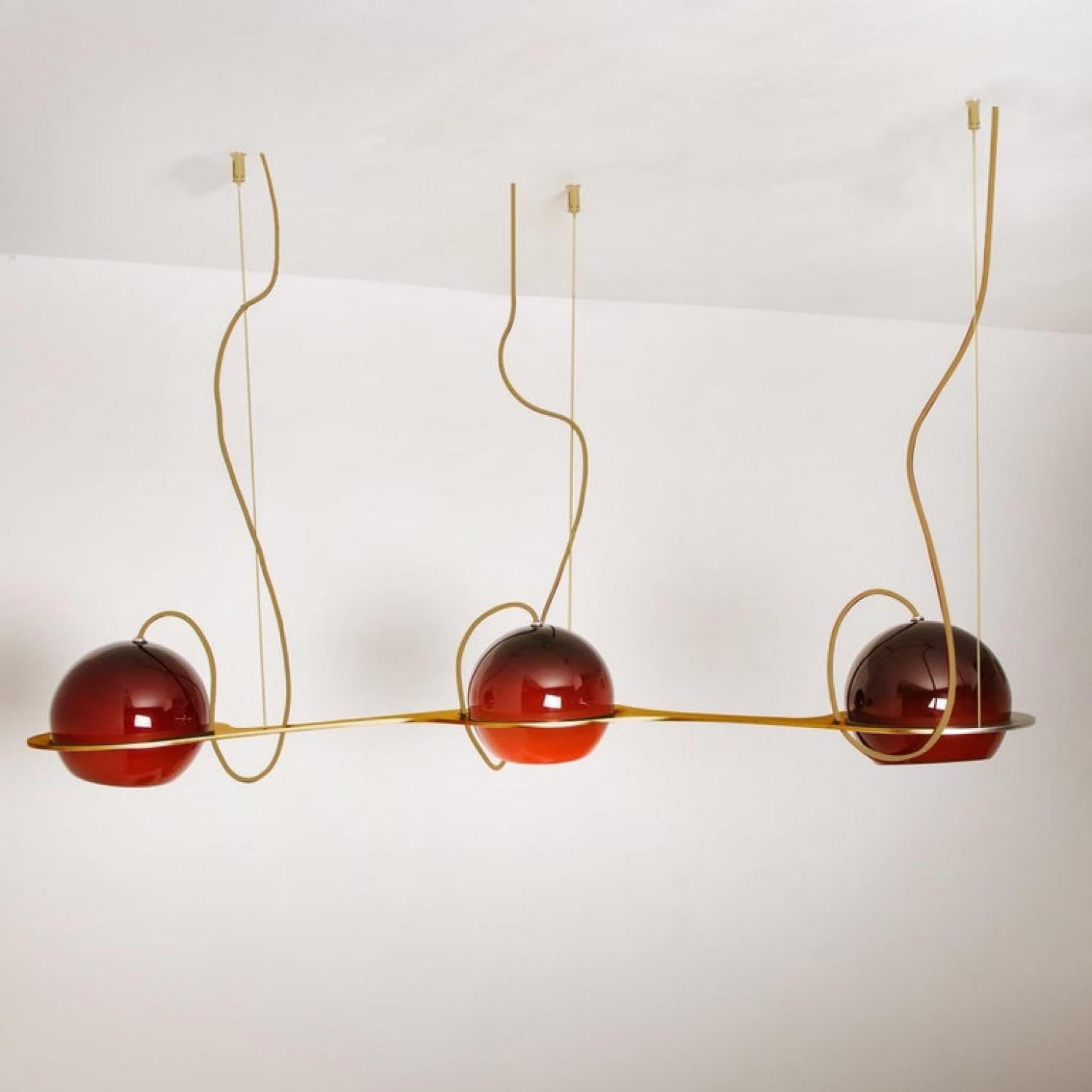 XXIe siècle et contemporain Luminaire organique à 3 boules en verre soufflé à la main en vente