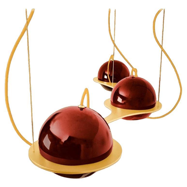 Organic Hand Blown 3-Glass Boules Eye Light Fixture