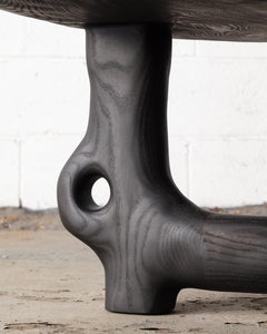 Organic Hand Carved and Ebonized Ash Coffee Table by Casey McCafferty