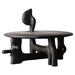 Organic Hand Carved and Ebonized Ash Coffee Table by Casey McCafferty