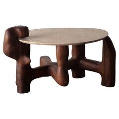 Organic Hand Carved and Oiled Walnut Side Table by Casey McCafferty