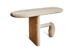 Organic Hand Carved and Textured Ash Entry Table by Casey McCafferty