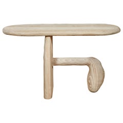 Organic Hand Carved and Textured Ash Entry Table by Casey McCafferty