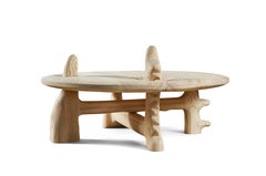 Organic Hand Carved and Texturized Ash Coffee Table by Casey McCafferty