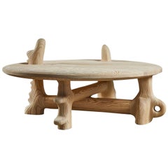 Organic Hand Carved and Texturized Ash Coffee Table by Casey McCafferty