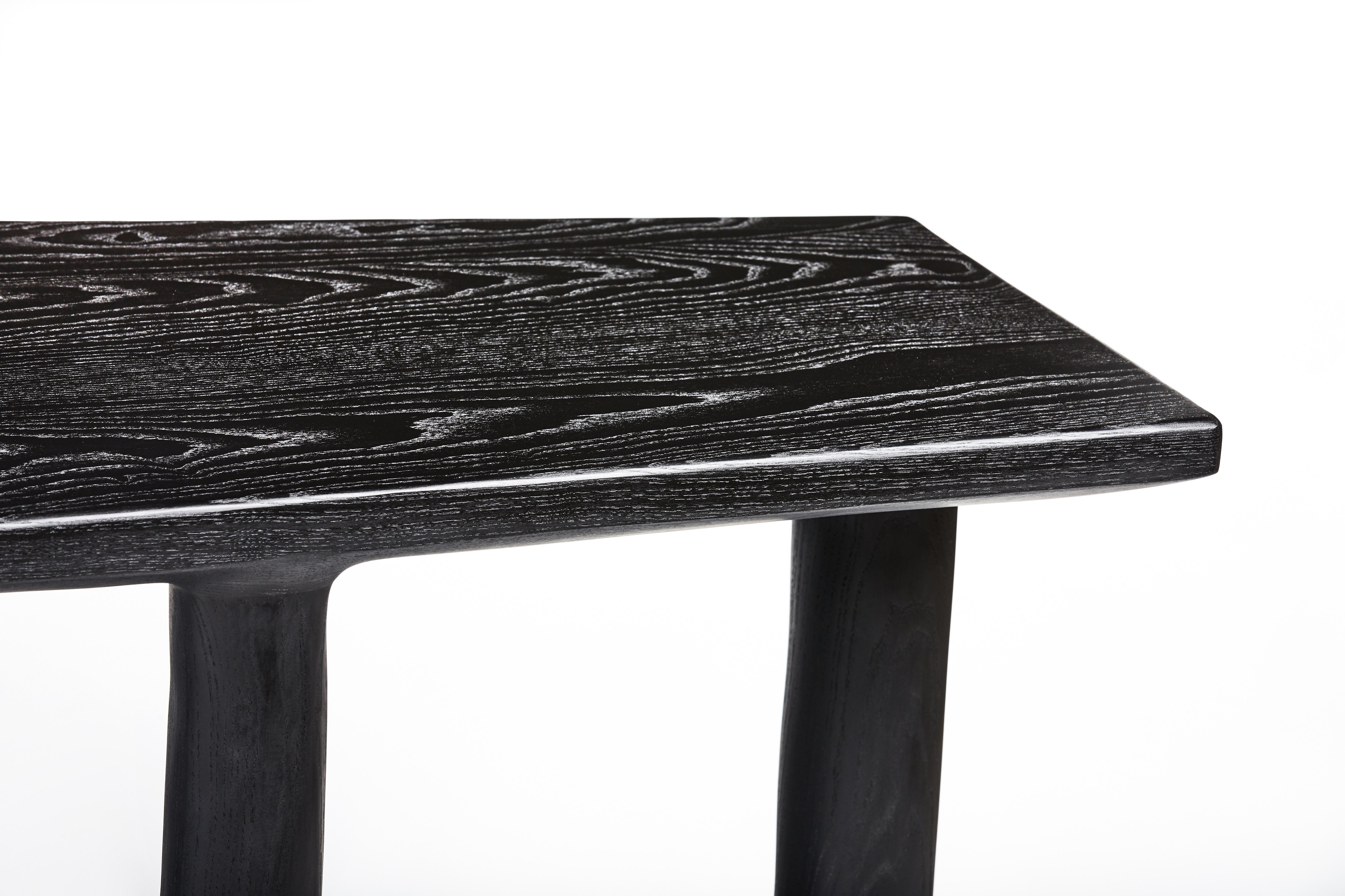 Organic Hand Carved Ebonized Ash Desk by Casey McCafferty For Sale 3