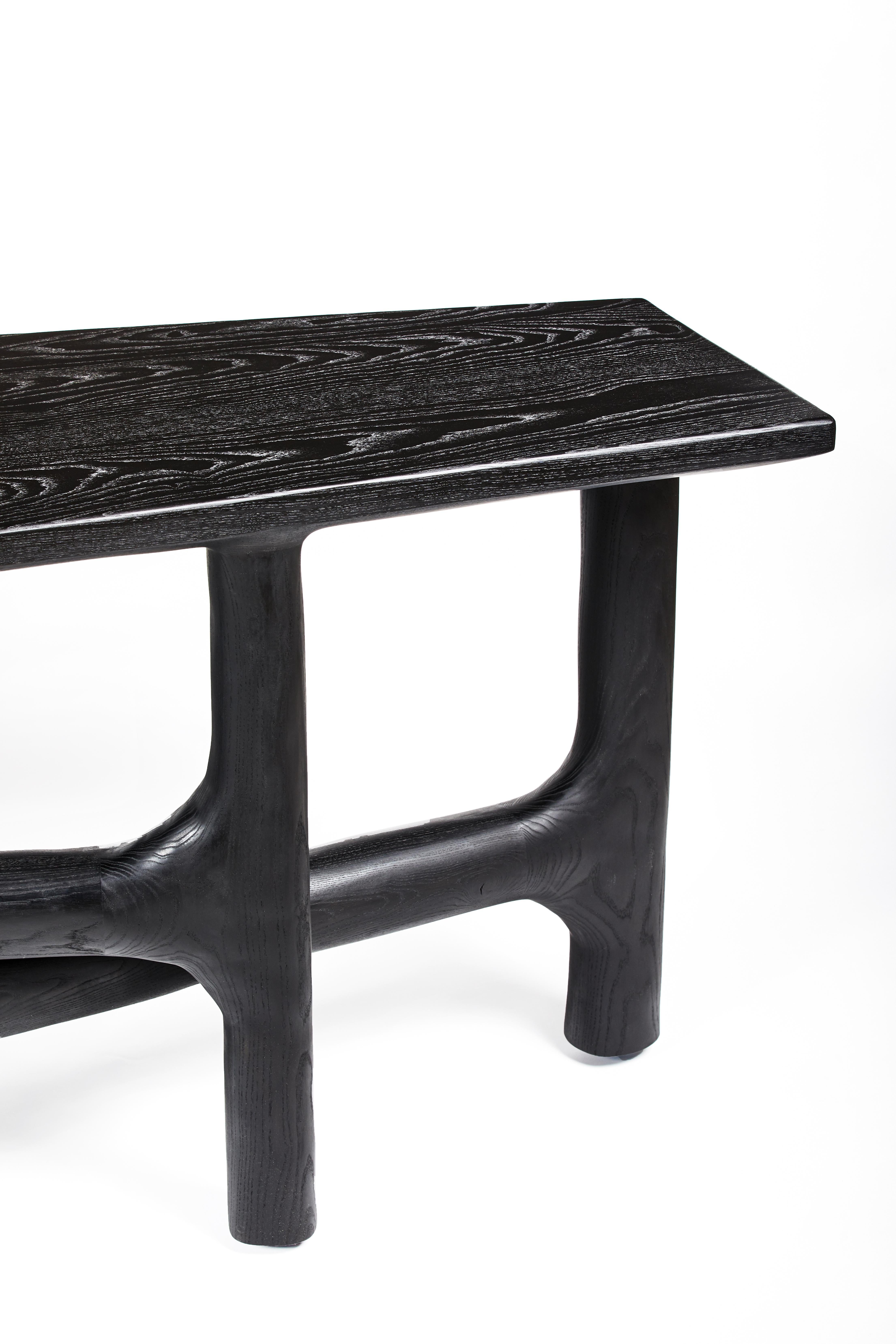 Organic Hand Carved Ebonized Ash Desk by Casey McCafferty For Sale 6