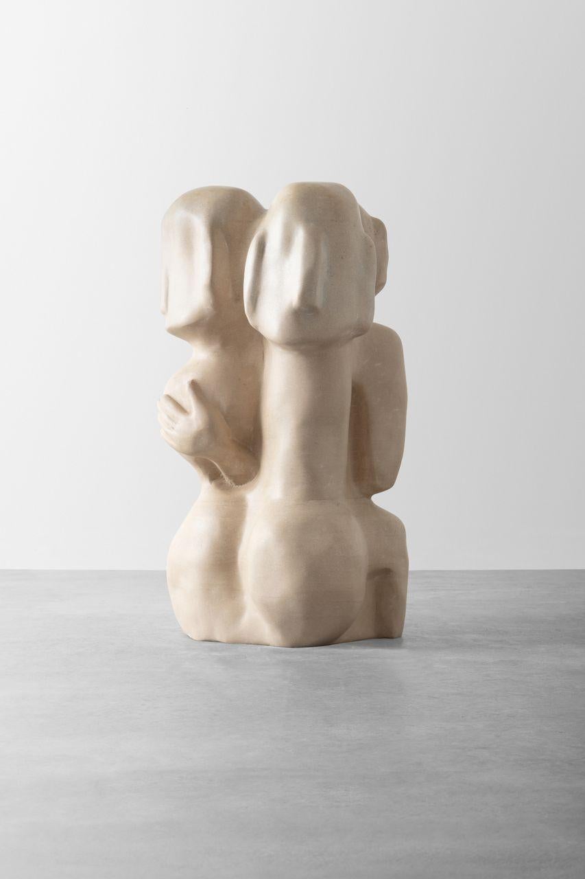 Organic hand carved freestanding sculpture in Limestone. Made in the USA by Casey McCafferty. 

Tool marks left in stone to show the handmade nature of this sculpture

Pictures shown of this sculptural piece are a depiction what yours could look