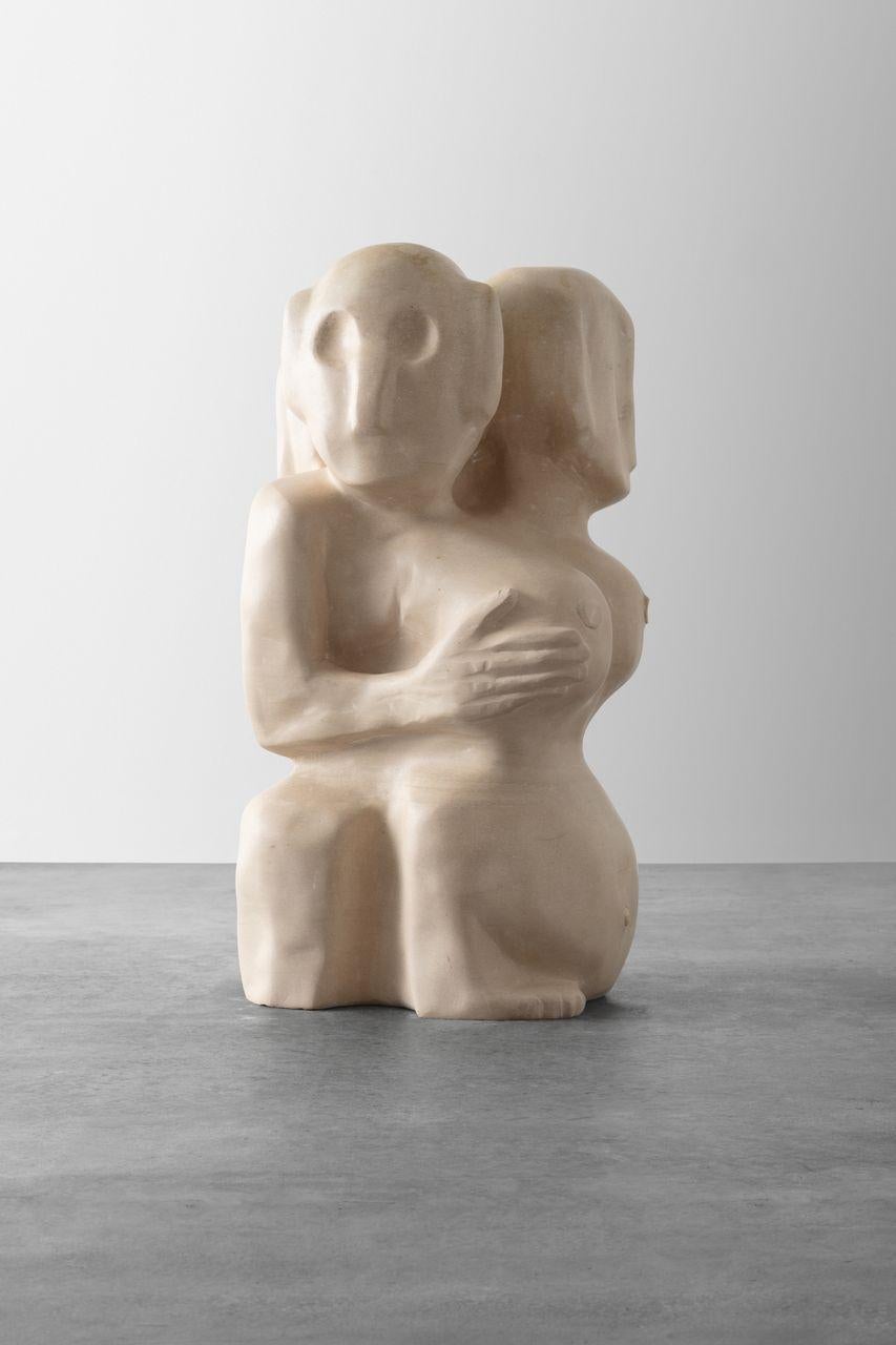 American Organic Hand Carved Limestone Sculpture by Casey McCafferty For Sale