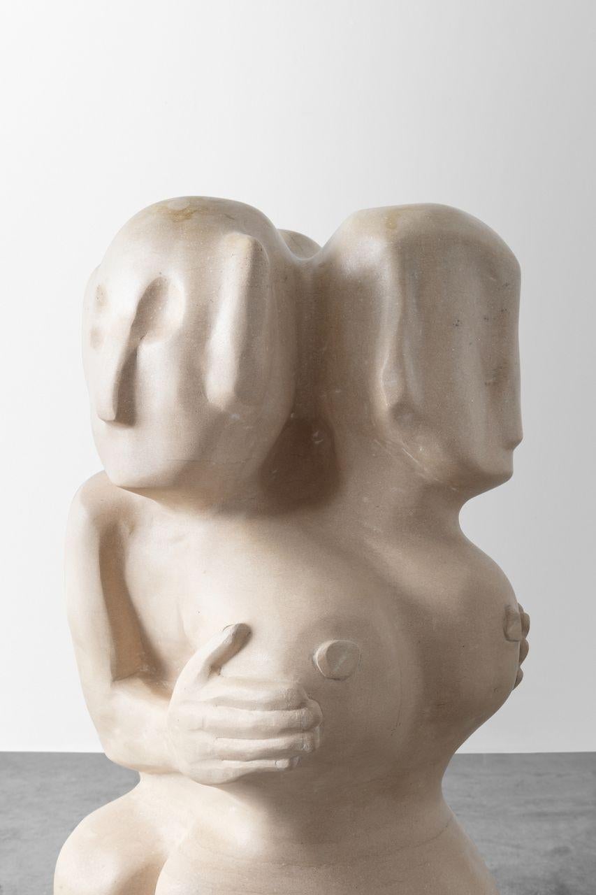 Organic Hand Carved Limestone Sculpture by Casey McCafferty In New Condition For Sale In Fair Lawn, NJ