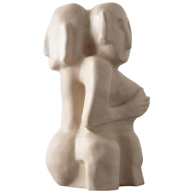 Organic Hand Carved Limestone Sculpture by Casey McCafferty For Sale