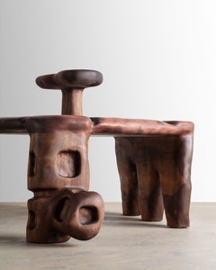 Organic Hand Carved Walnut Coffee Table by Casey McCafferty