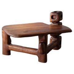 Organic Hand Carved Walnut Coffee Table by Casey McCafferty