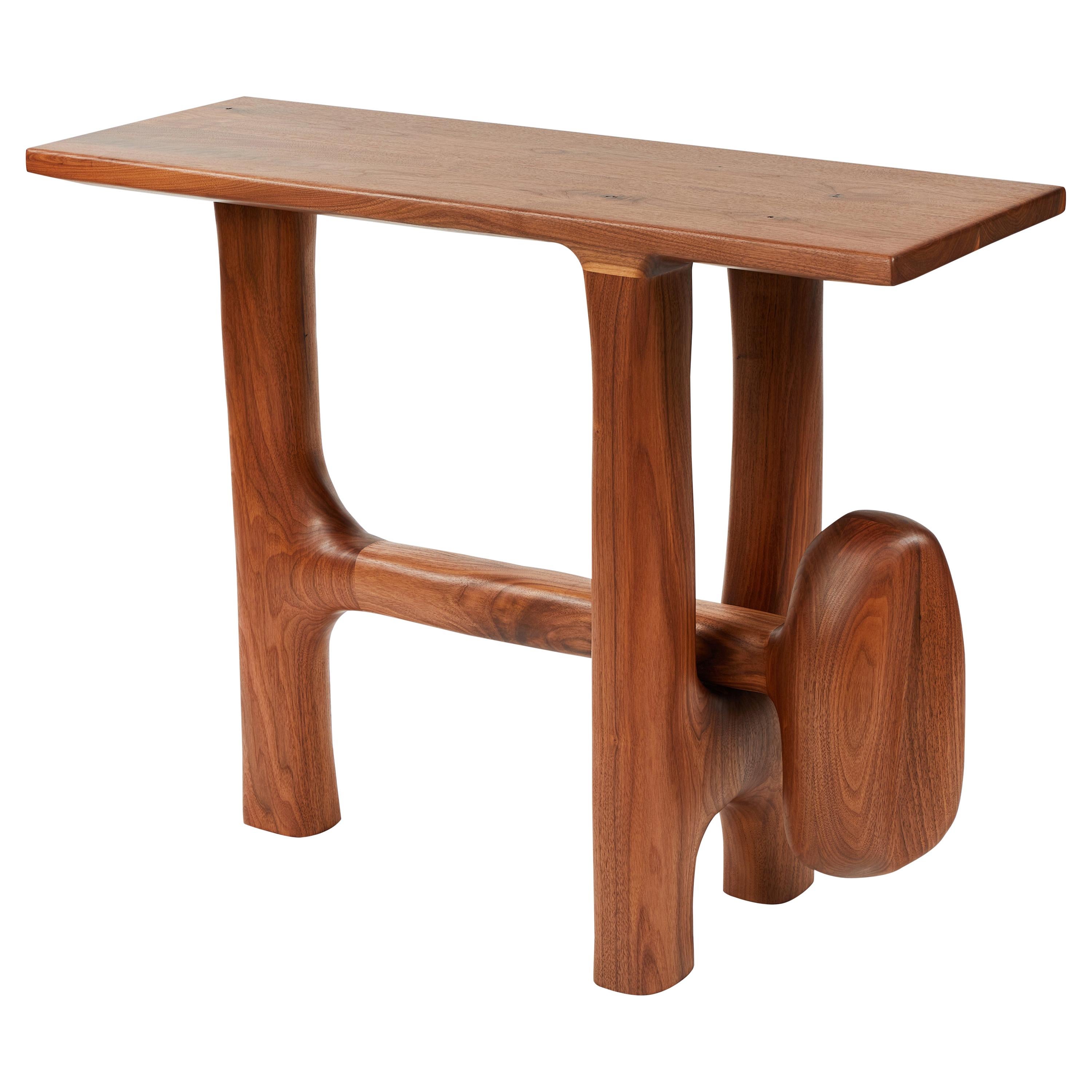 Organic Hand Carved Walnut Entry Table by Casey McCafferty For Sale