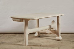 Organic Hand Carved White Washed Ash Desk by Casey McCafferty