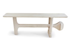 Organic Hand Carved White Washed Maple Entry Table by Casey McCafferty