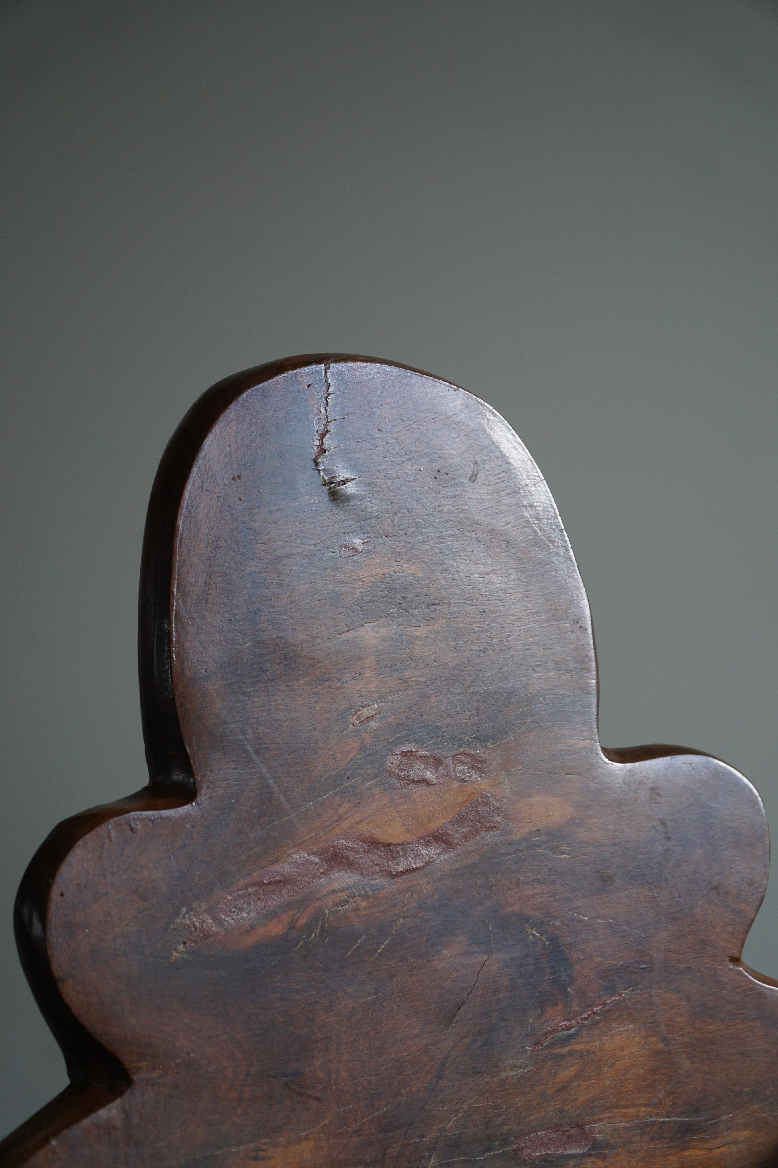 Handgefertigter Wabi Sabi-Sessel aus Massivholz, schwedische Moderne, 1900er Jahre im Zustand „Gut“ im Angebot in Odense, DK