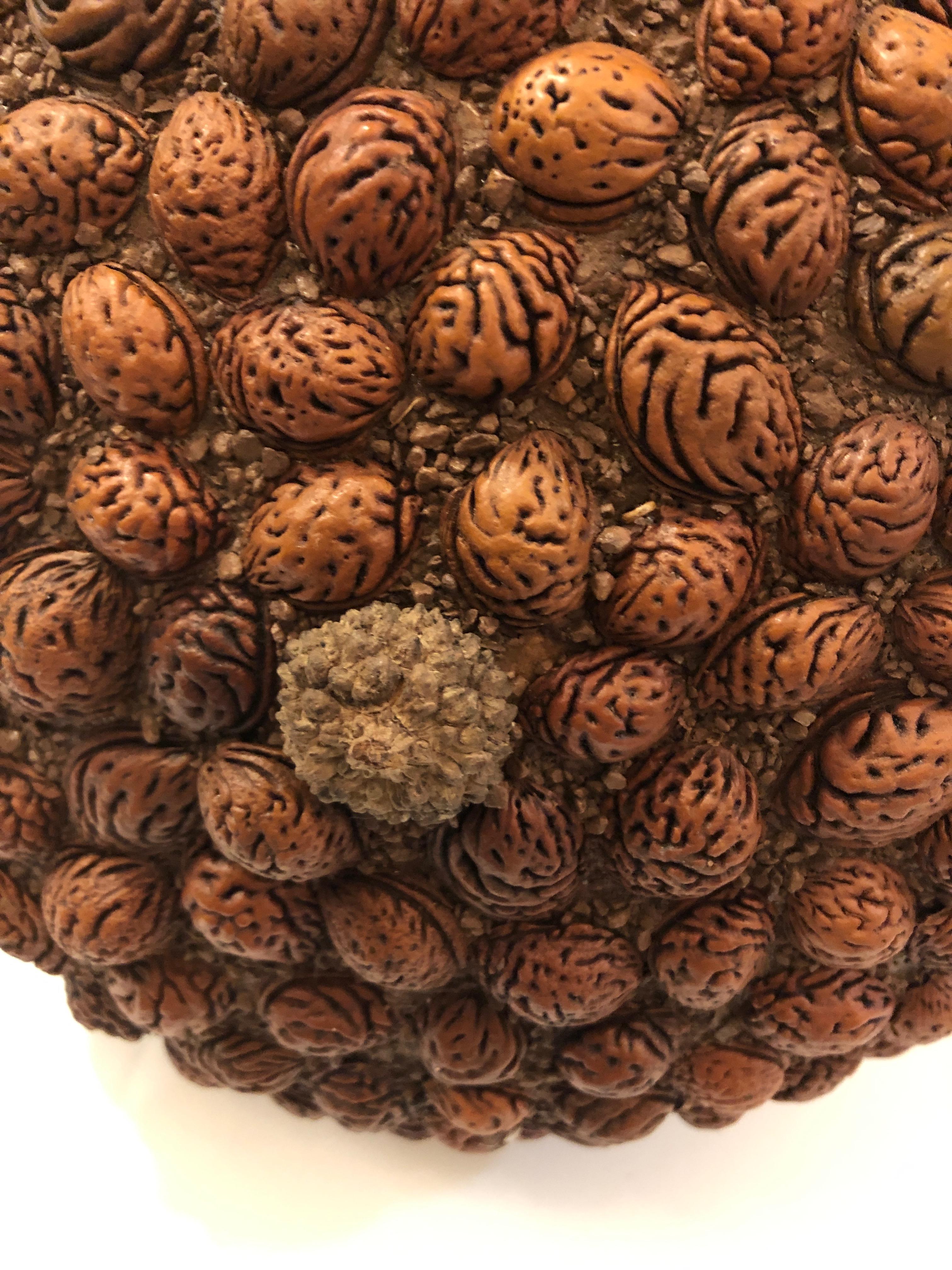 Organic Handmade Acorn Sculpture from Organic Material In Excellent Condition In Hopewell, NJ