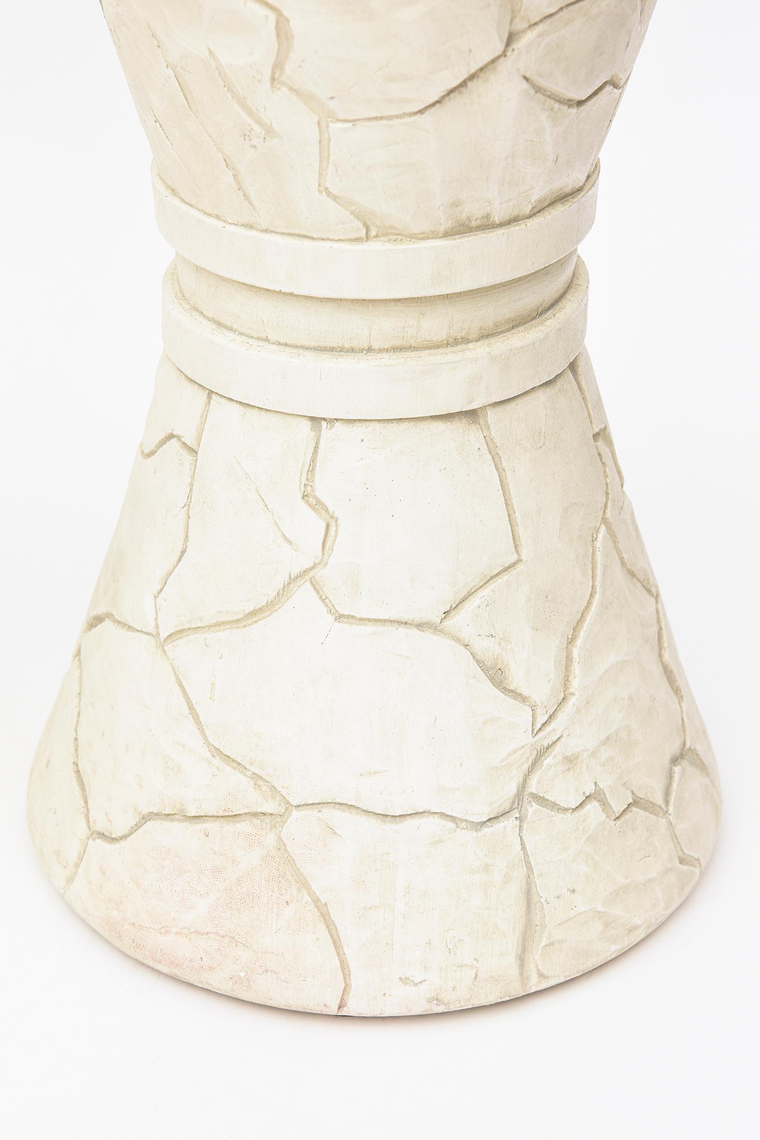 Vintage Organic Modern Ceramic Pebbled Off-White Signed Japanese Lamps Pair Of (Ende des 20. Jahrhunderts) im Angebot