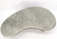 Organic Kidney Shape Faux Marble Finish Coffee Table