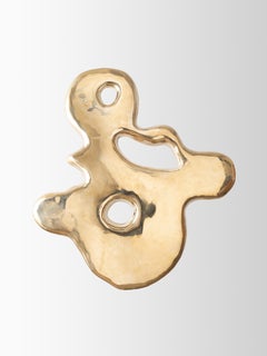 Espejo de goteo grande orgánico de latón pulido fundido