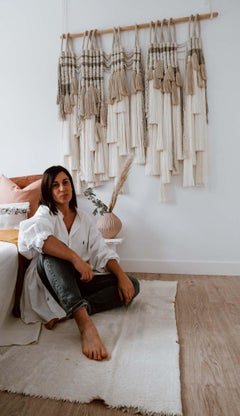 Organic Linen and Bamboo Fringes Fiber Art