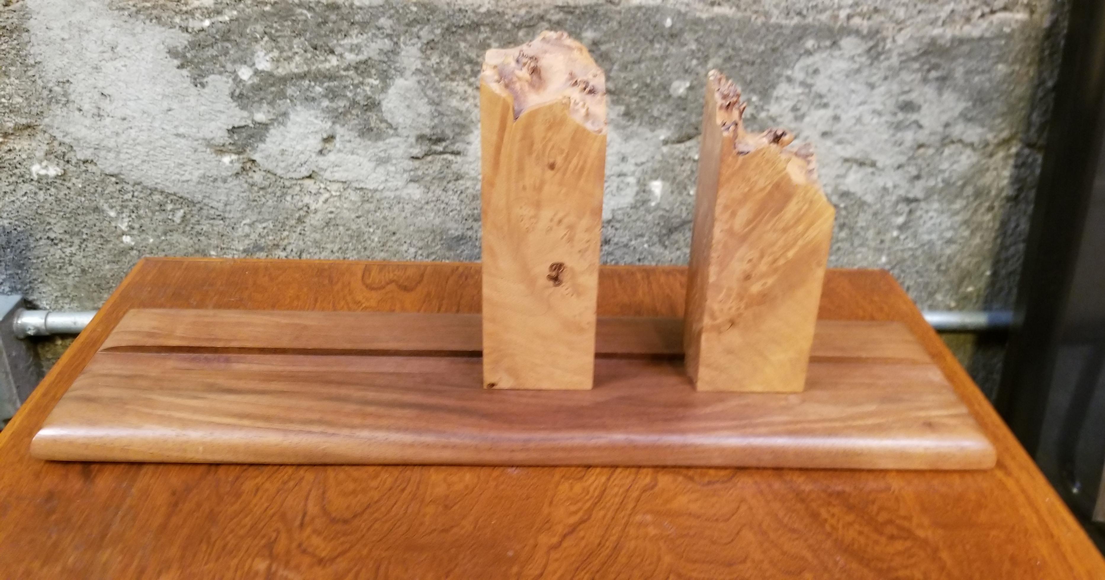 American Organic Live Edge Bookends by Michael Elkan For Sale