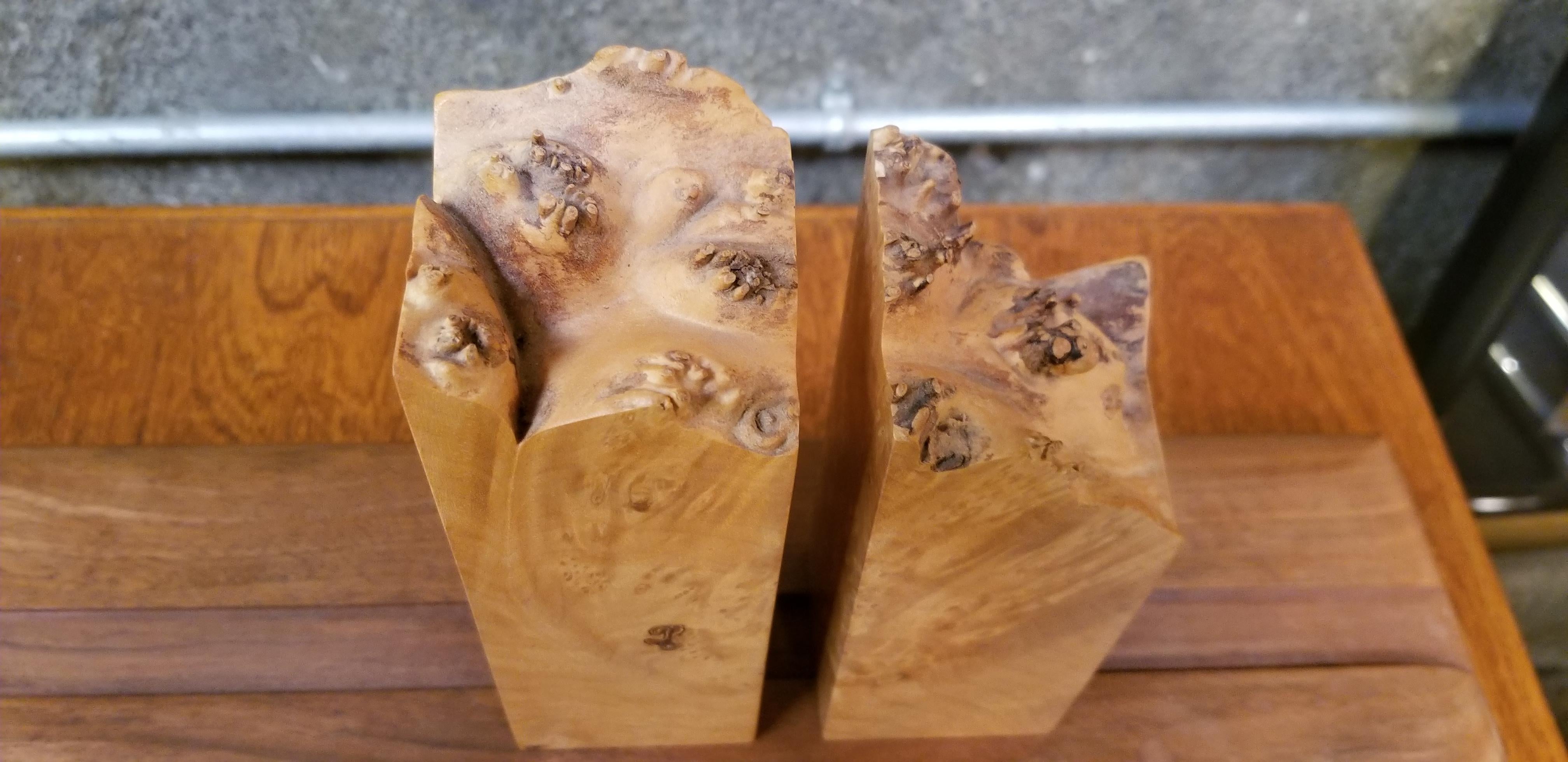 Organic Live Edge Bookends by Michael Elkan In Good Condition For Sale In Fulton, CA