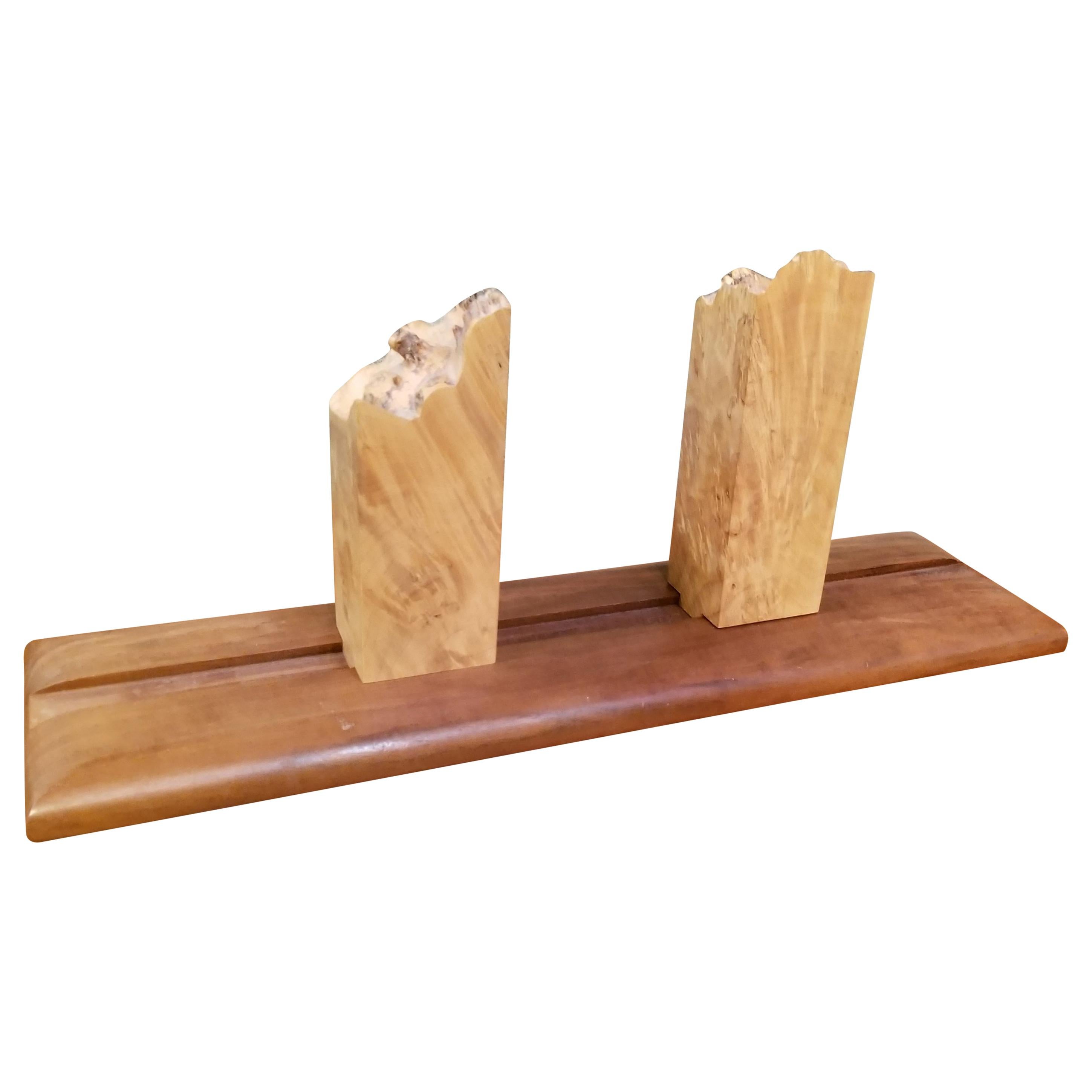 Organic Live Edge Bookends by Michael Elkan For Sale