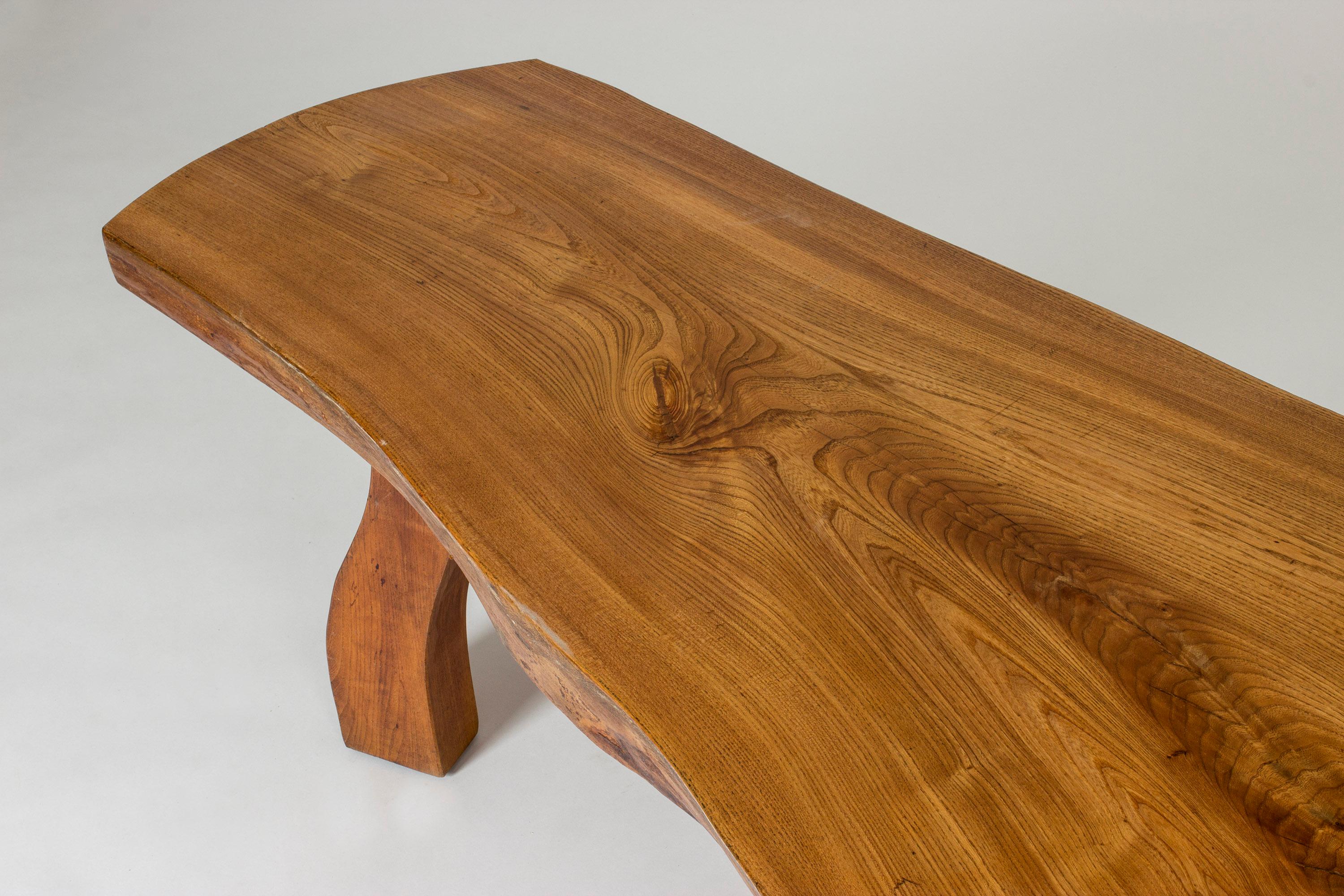 Scandinavian Modern Organic Live Edge Elm Coffee Table by Carl-Axel Beijbom for Simmlingegården