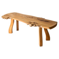Couchtisch aus Ulmenholz mit organischem, naturbelassenem Rand von Carl-Axel Beijbom, Schweden, 1967